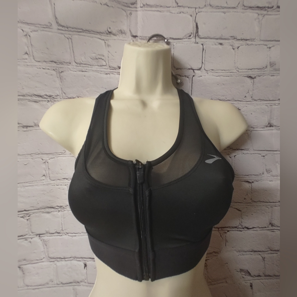 Brooks Fast Forward Front Zip Sports Bra Black XS